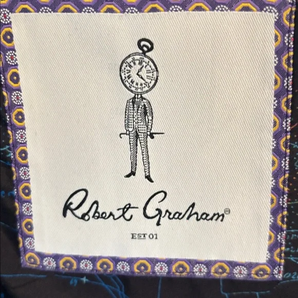 Robert Graham Wool Black Men's Blazer with Patterned Lining. NWOT - Picture 2 of 7